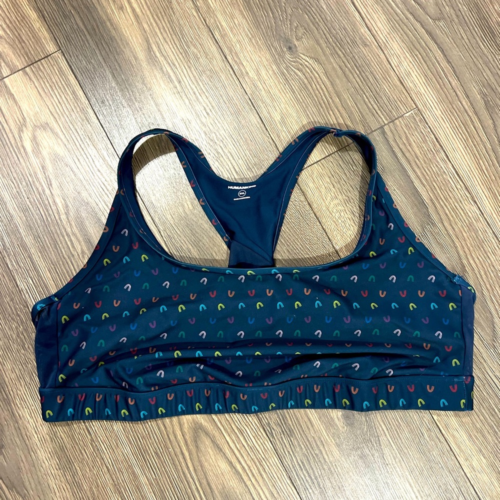 Humankind Swimwear rainbow mesh swim top